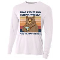 That's What I Do I Drink Whiskey And I Know Things Bear Tee Cooling Performance Long Sleeve Crew