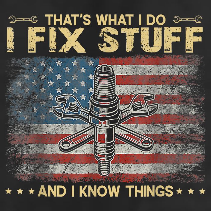 That's What I Do I Fix Stuff And I Know Things Funny Saying 7 Panel Mesh Trucker Snapback Hat