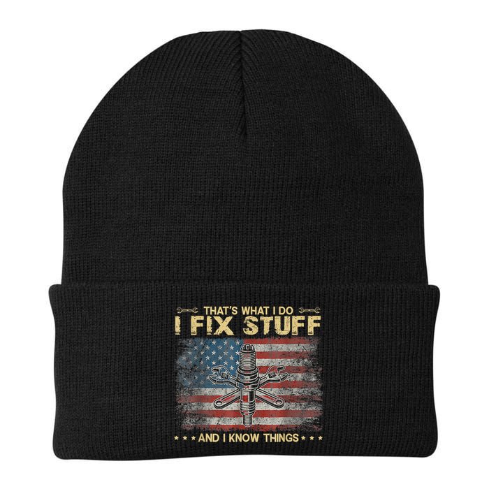 That's What I Do I Fix Stuff And I Know Things Funny Saying Beanie