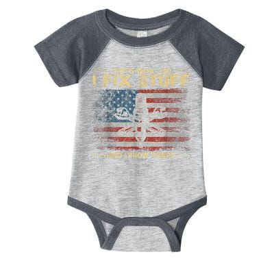 That's What I Do I Fix Stuff And I Know Things Funny Saying Infant Baby Jersey Bodysuit