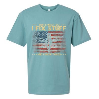 That's What I Do I Fix Stuff And I Know Things Funny Saying Sueded Cloud Jersey T-Shirt