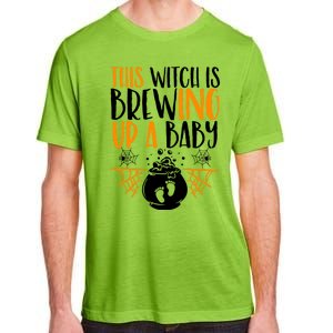 This Witch Is Brewing Up A Halloween Pregnant Costume Gift Adult ChromaSoft Performance T-Shirt