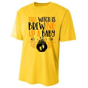 This Witch Is Brewing Up A Halloween Pregnant Costume Gift Performance Sprint T-Shirt