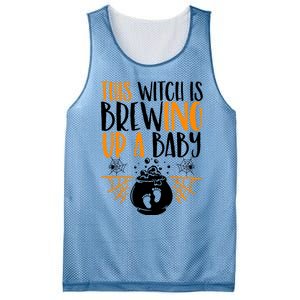 This Witch Is Brewing Up A Halloween Pregnant Costume Gift Mesh Reversible Basketball Jersey Tank