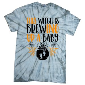 This Witch Is Brewing Up A Halloween Pregnant Costume Gift Tie-Dye T-Shirt