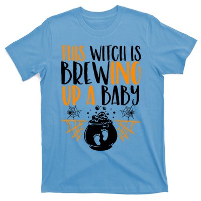 This Witch Is Brewing Up A Halloween Pregnant Costume Gift T-Shirt