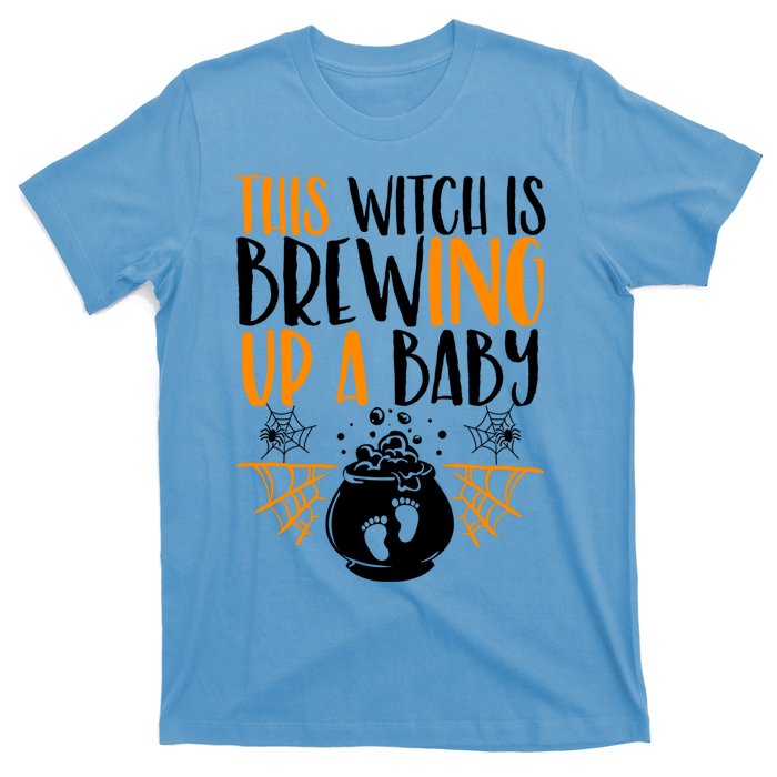 This Witch Is Brewing Up A Halloween Pregnant Costume Gift T-Shirt