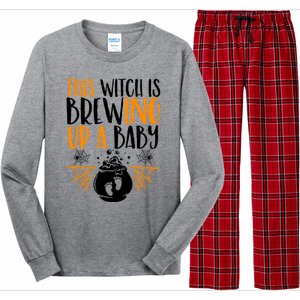 This Witch Is Brewing Up A Halloween Pregnant Costume Gift Long Sleeve Pajama Set