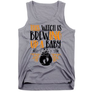 This Witch Is Brewing Up A Halloween Pregnant Costume Gift Tank Top