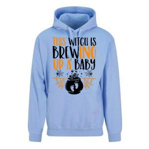 This Witch Is Brewing Up A Halloween Pregnant Costume Gift Unisex Surf Hoodie