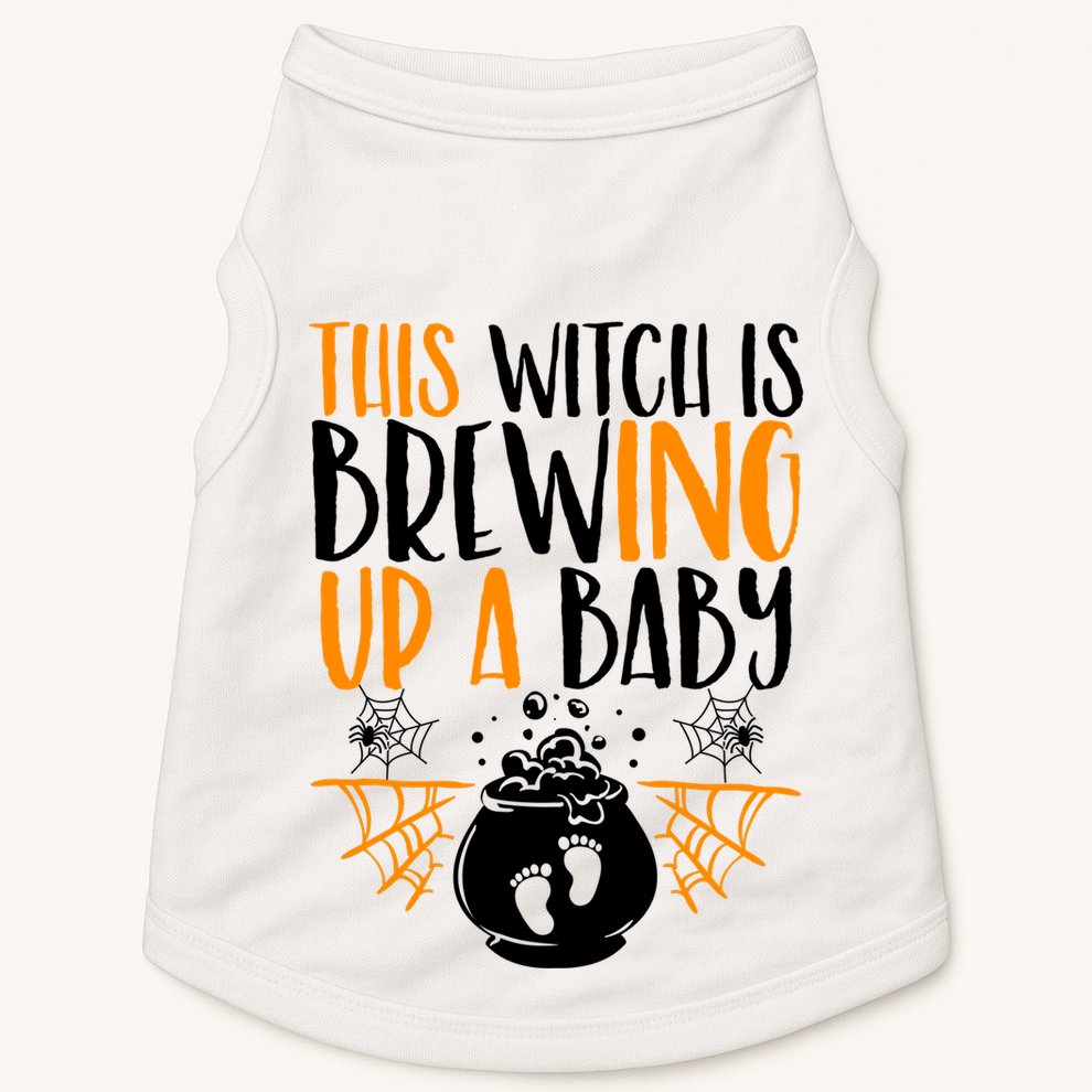This Witch Is Brewing Up A Halloween Pregnant Costume Gift Doggie Tank