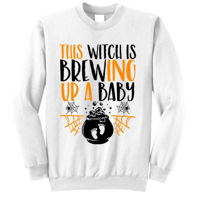 This Witch Is Brewing Up A Halloween Pregnant Costume Gift Sweatshirt