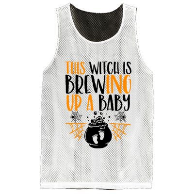 This Witch Is Brewing Up A Halloween Pregnant Costume Gift Mesh Reversible Basketball Jersey Tank