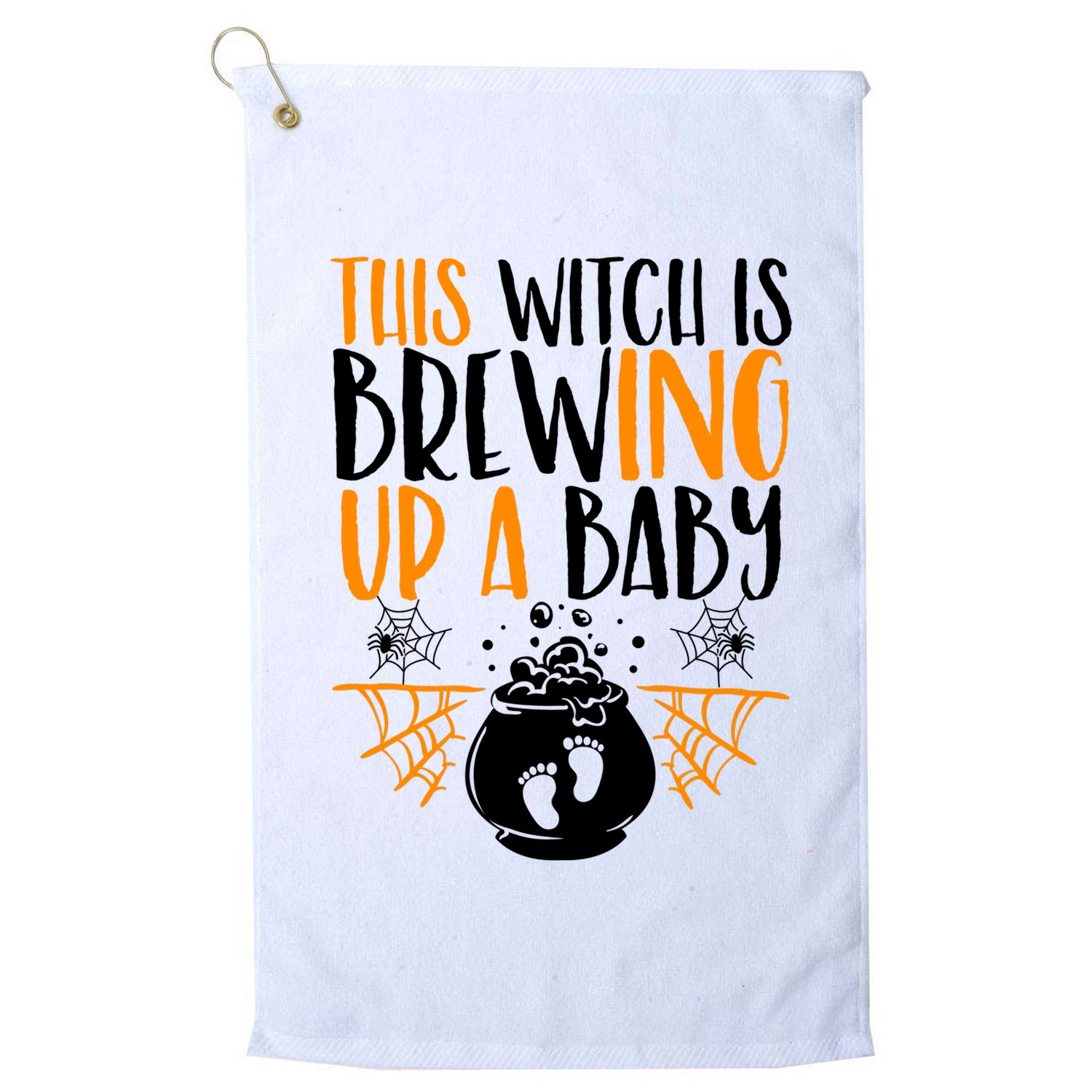 This Witch Is Brewing Up A Halloween Pregnant Costume Gift Golf Towel