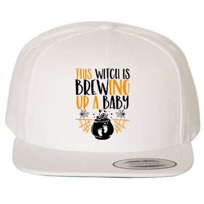 This Witch Is Brewing Up A Halloween Pregnant Costume Gift Wool Snapback Cap