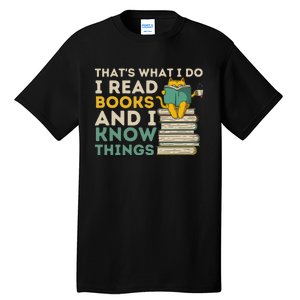 ThatS What I Do Reading Cat Funny Book & Cat Lover Tall T-Shirt