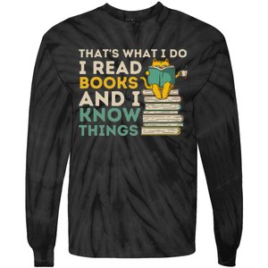 ThatS What I Do Reading Cat Funny Book & Cat Lover Tie-Dye Long Sleeve Shirt