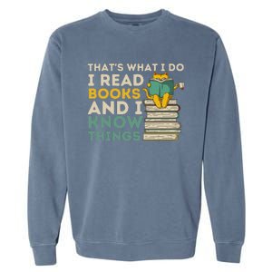 ThatS What I Do Reading Cat Funny Book & Cat Lover Garment-Dyed Sweatshirt