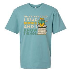 ThatS What I Do Reading Cat Funny Book & Cat Lover Sueded Cloud Jersey T-Shirt