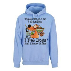 Thats What I Do I Garden I Pet Dogs And I Know Things Unisex Surf Hoodie