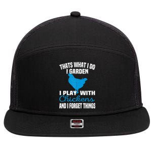 Thats What I Do I Garden Play With Chickens Farmers Saying Raglan Baseball 7 Panel Mesh Trucker Snapback Hat