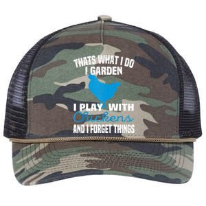 Thats What I Do I Garden Play With Chickens Farmers Saying Raglan Baseball Retro Rope Trucker Hat Cap