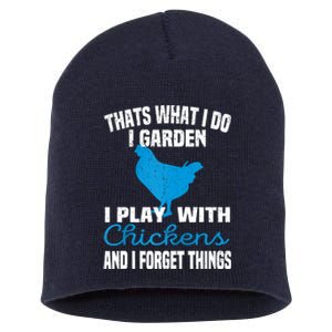 Thats What I Do I Garden Play With Chickens Farmers Saying Raglan Baseball Short Acrylic Beanie