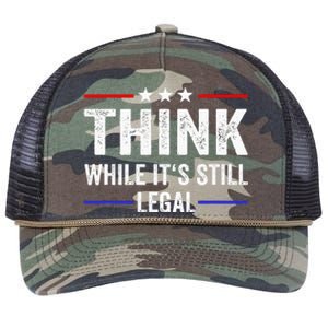 Think While Its Still Legal Think While Its Still Legal Retro Rope Trucker Hat Cap