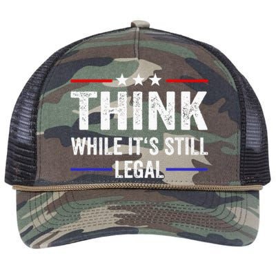 Think While Its Still Legal Think While Its Still Legal Retro Rope Trucker Hat Cap