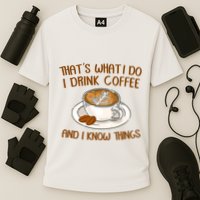 That's What I Do I Drink Coffee And I Know Things Performance Shirt