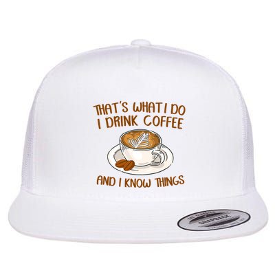 That's What I Do I Drink Coffee And I Know Things Flatbill Hat
