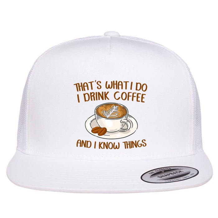 That's What I Do I Drink Coffee And I Know Things Flatbill Hat