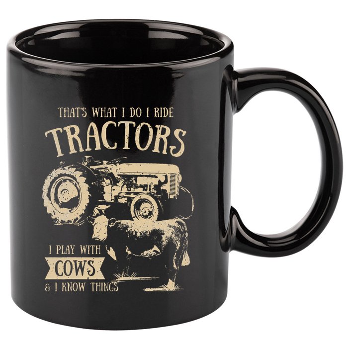 Thats What I Do I Ride Tractors Farmer Cowboy 11oz C Handle Ceramic Mug