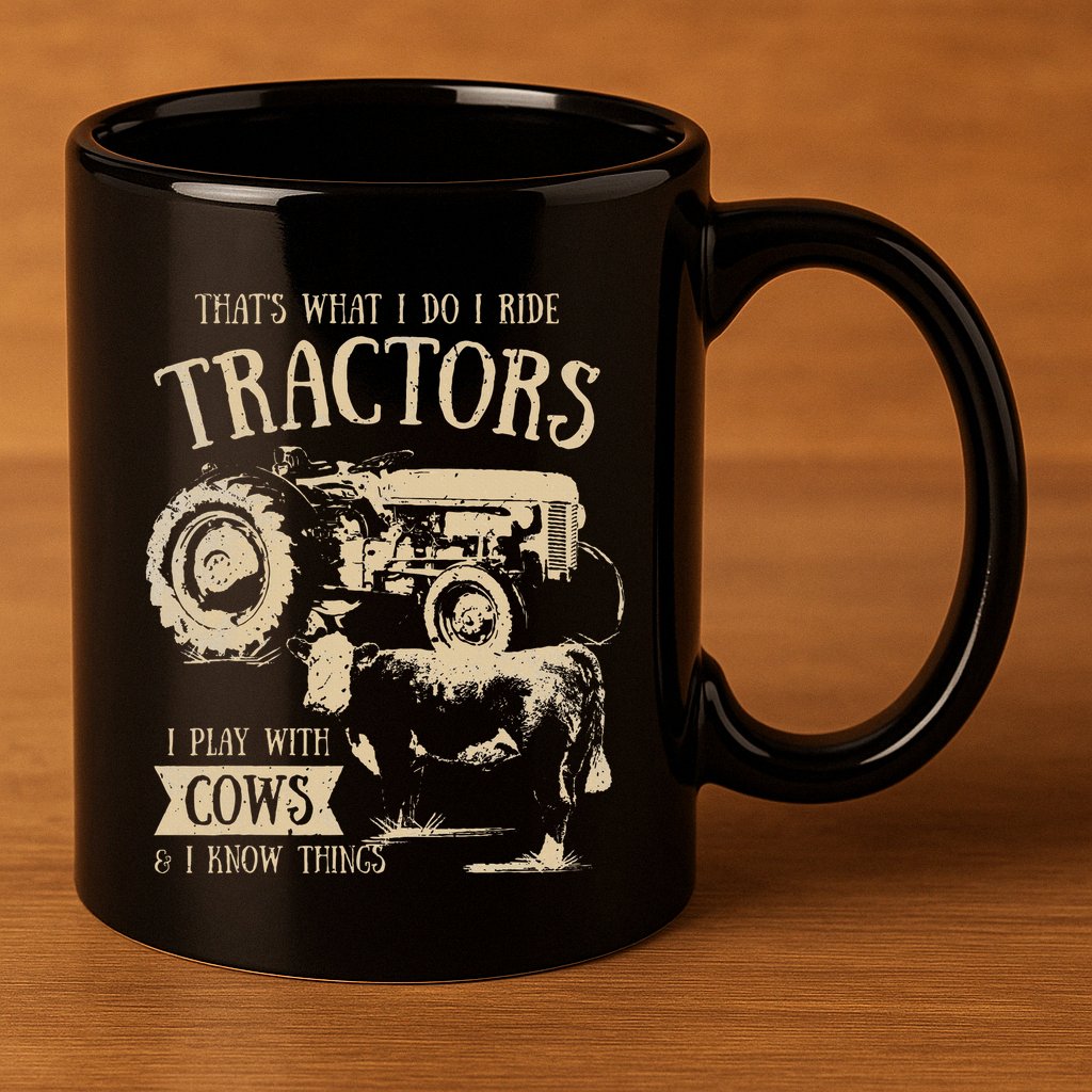 Thats What I Do I Ride Tractors Farmer Cowboy 11oz C Handle Ceramic Mug