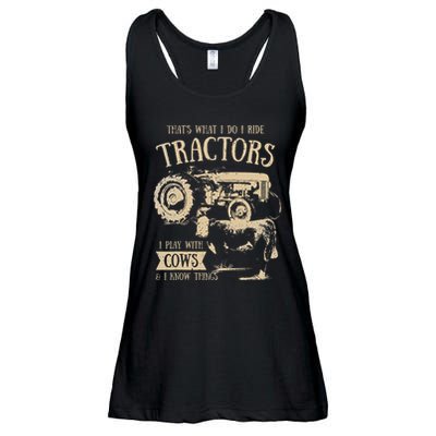 Thats What I Do I Ride Tractors Farmer Cowboy Ladies Essential Flowy Tank