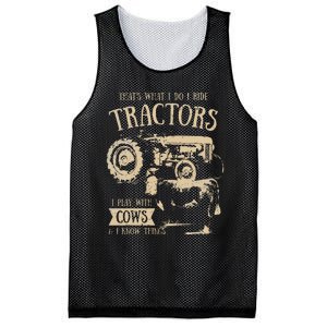 Thats What I Do I Ride Tractors Farmer Cowboy Mesh Reversible Basketball Jersey Tank