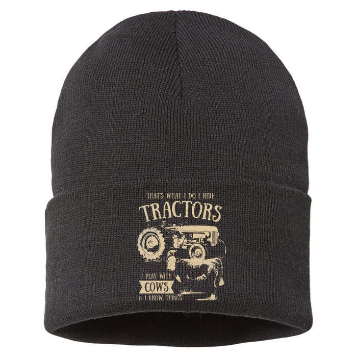 Thats What I Do I Ride Tractors Farmer Cowboy Sustainable Knit Beanie