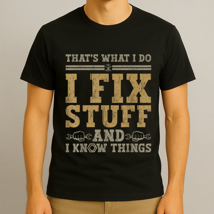 Thats What I Do I Fix Stuff And I Know Things Funny Men T-Shirt