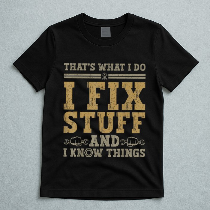 Thats What I Do I Fix Stuff And I Know Things Funny Men T-Shirt