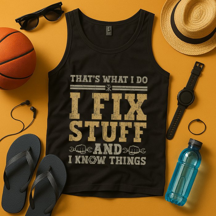 Thats What I Do I Fix Stuff And I Know Things Funny Men Tank Top
