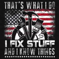Thats What I Do I Fix Stuff And I Know Things Funny Men Ladies PosiCharge Tri-Blend Wicking Tank
