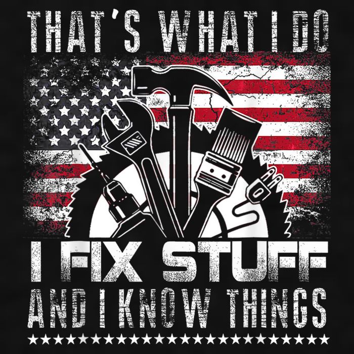 Thats What I Do I Fix Stuff And I Know Things Funny Men Ladies PosiCharge Tri-Blend Wicking Tank