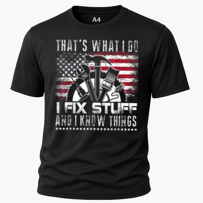 Thats What I Do I Fix Stuff And I Know Things Funny Men Performance Shirt