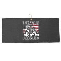 Thats What I Do I Fix Stuff And I Know Things Funny Men Large Microfiber Waffle Golf Towel