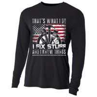 Thats What I Do I Fix Stuff And I Know Things Funny Men Cooling Performance Long Sleeve Crew
