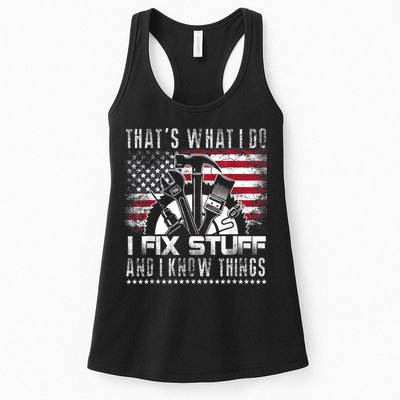 Thats What I Do I Fix Stuff And I Know Things Funny Men Womens Tank Top