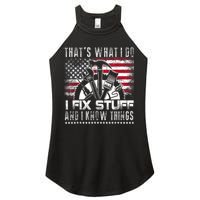 Thats What I Do I Fix Stuff And I Know Things Funny Men Women's Perfect Tri Rocker Tank
