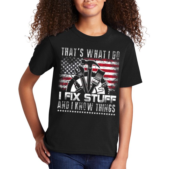 Thats What I Do I Fix Stuff And I Know Things Funny Men Kids T-Shirt