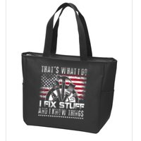 Thats What I Do I Fix Stuff And I Know Things Funny Men Zip Tote Bag