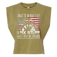 Thats What I Do I Fix Stuff And I Know Things Funny Men Garment-Dyed Women's Muscle Tee